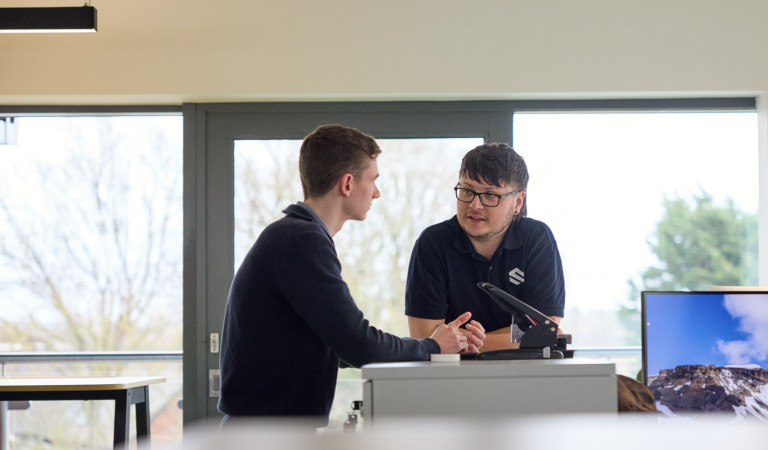 Colleagues chatting